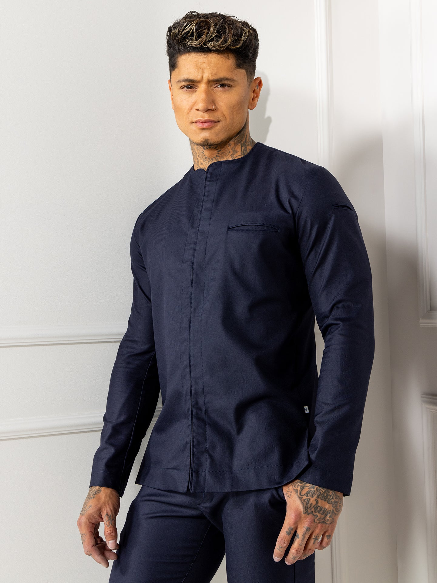 Chef Jacket Jason Deep Blue by Le Nouveau Chef -  ChefsCotton