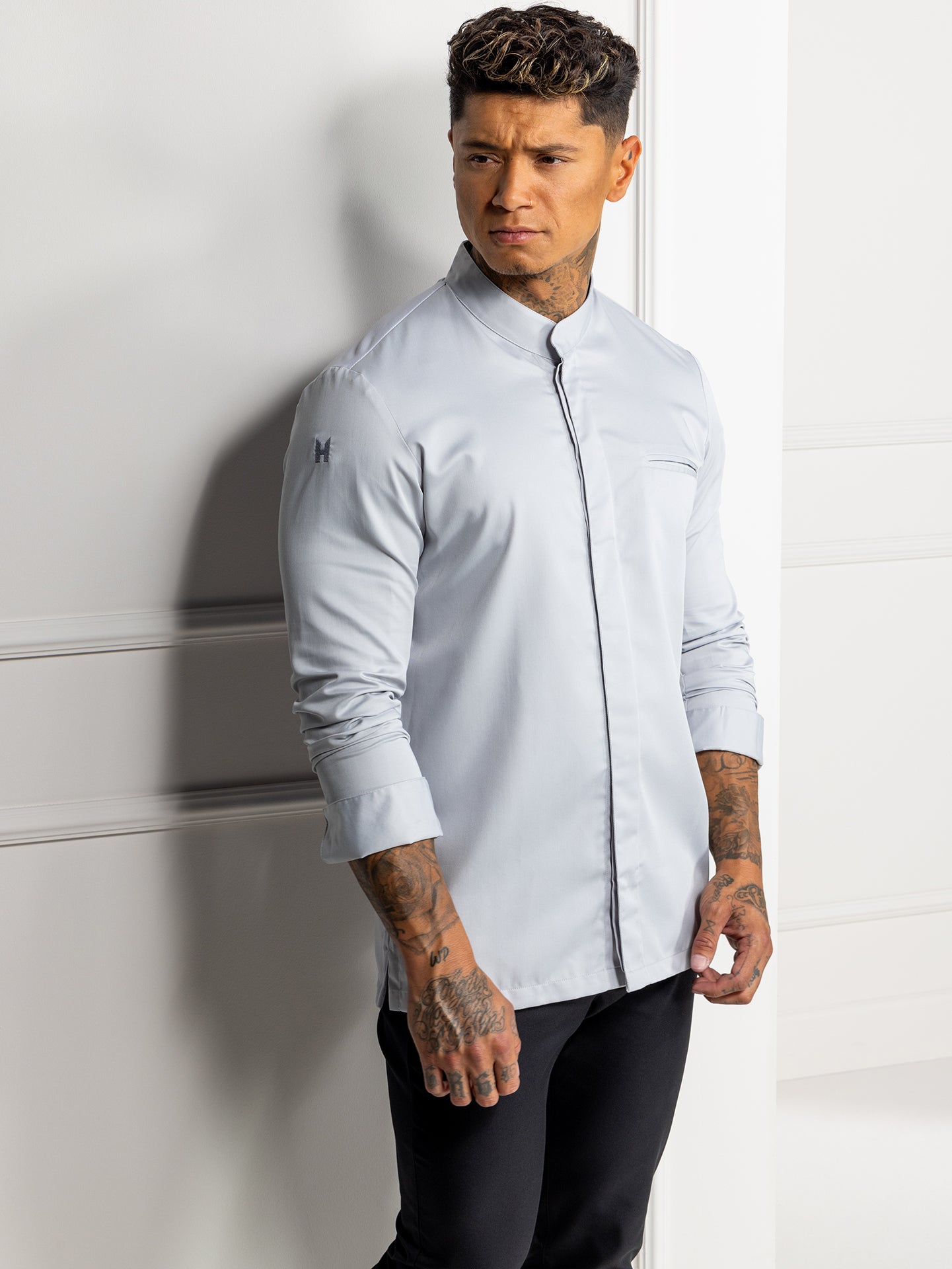 Chef Jacket Alain Pearl Grey by Le Nouveau Chef -  ChefsCotton