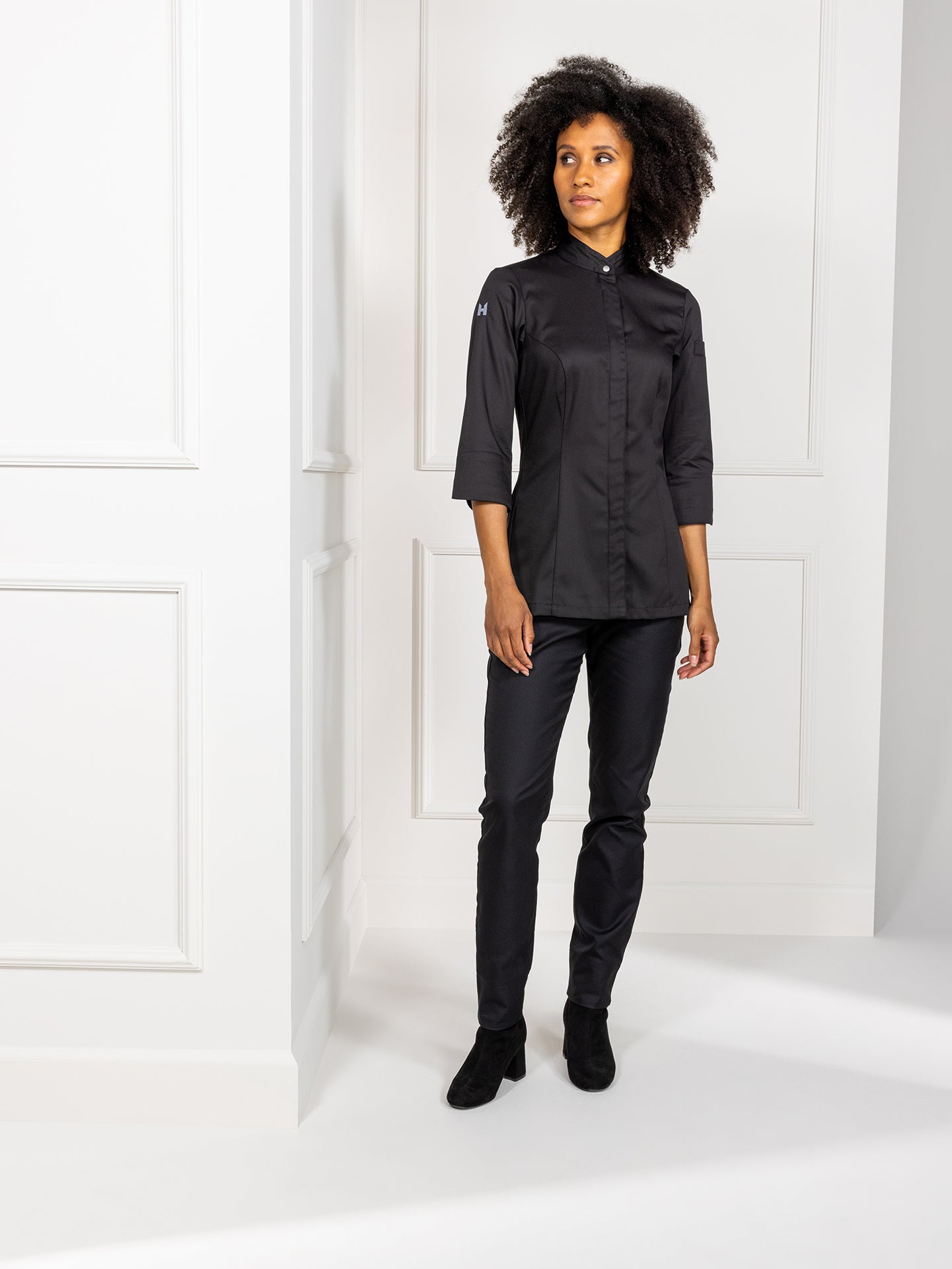 Chef Jacket Esmee Black by Le Nouveau Chef -  ChefsCotton