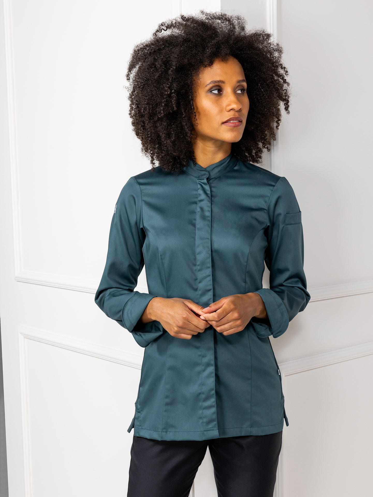 Chef Jacket Elise Petrol by Le Nouveau Chef -  ChefsCotton