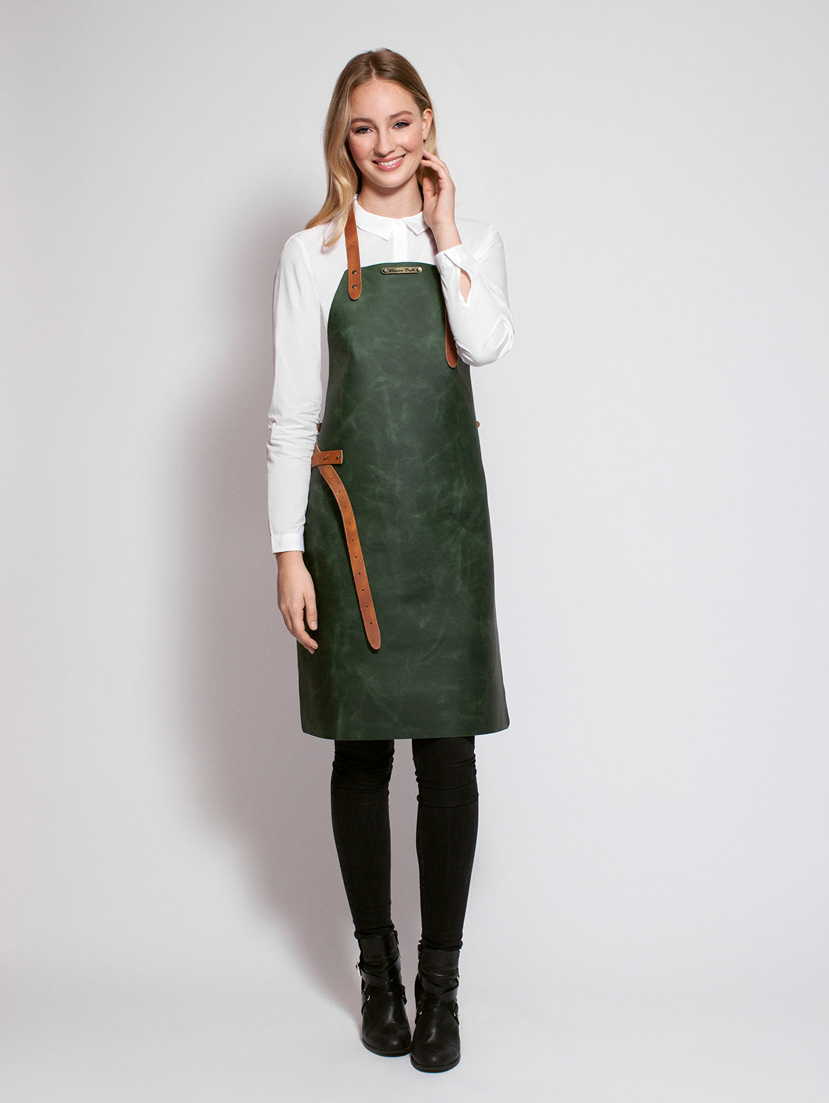 Leather Apron Basic Green by Professional -  ChefsCotton