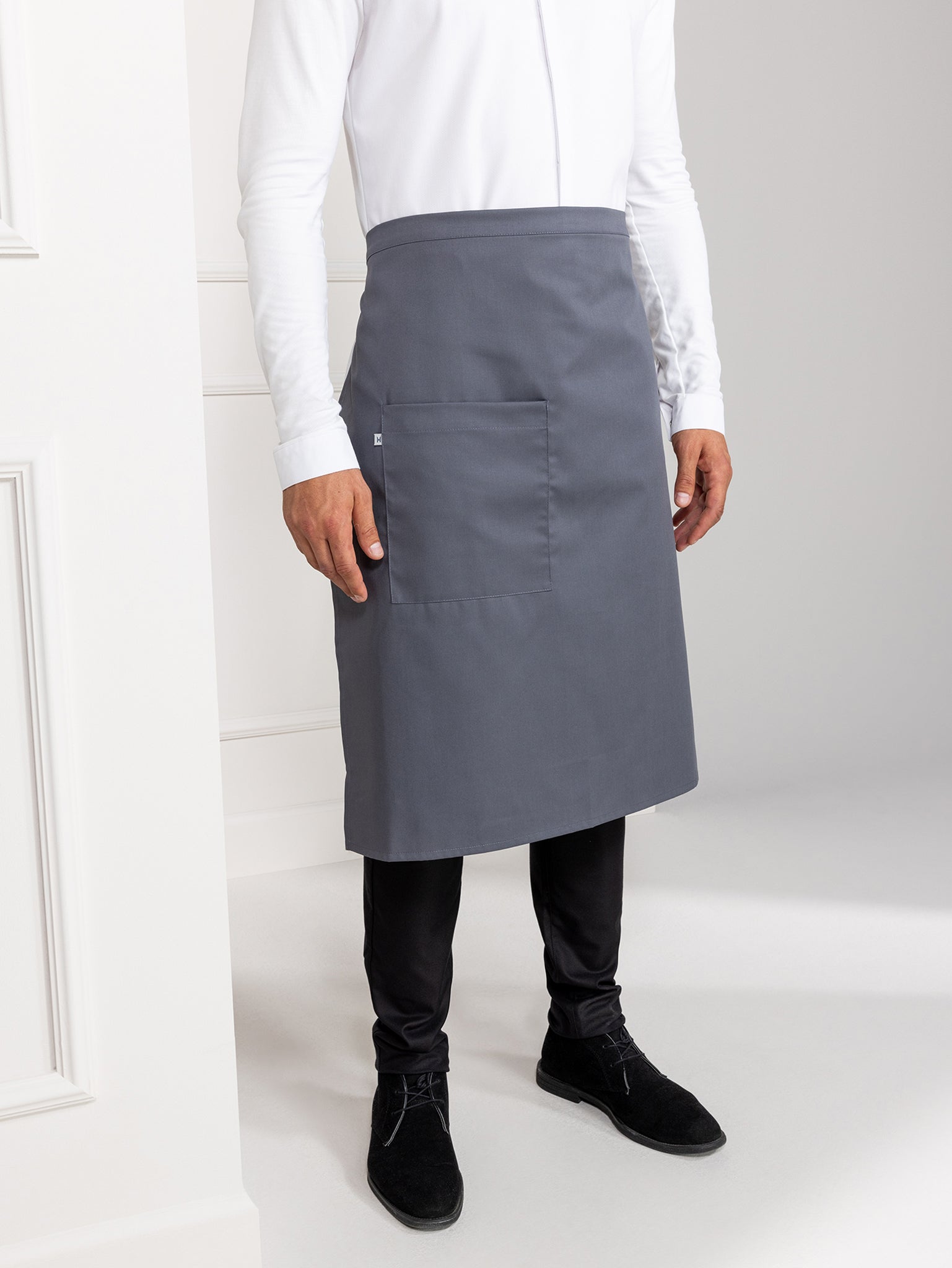 Bib Apron Phoenix Nimbus Grey by Le Nouveau Chef -  ChefsCotton