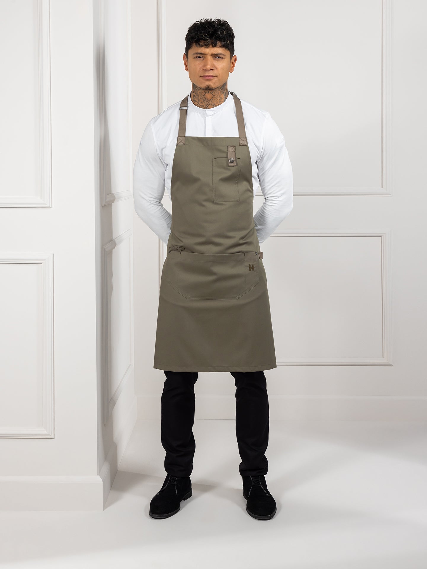 Bib Apron Seattle Olivette by Le Nouveau Chef -  ChefsCotton