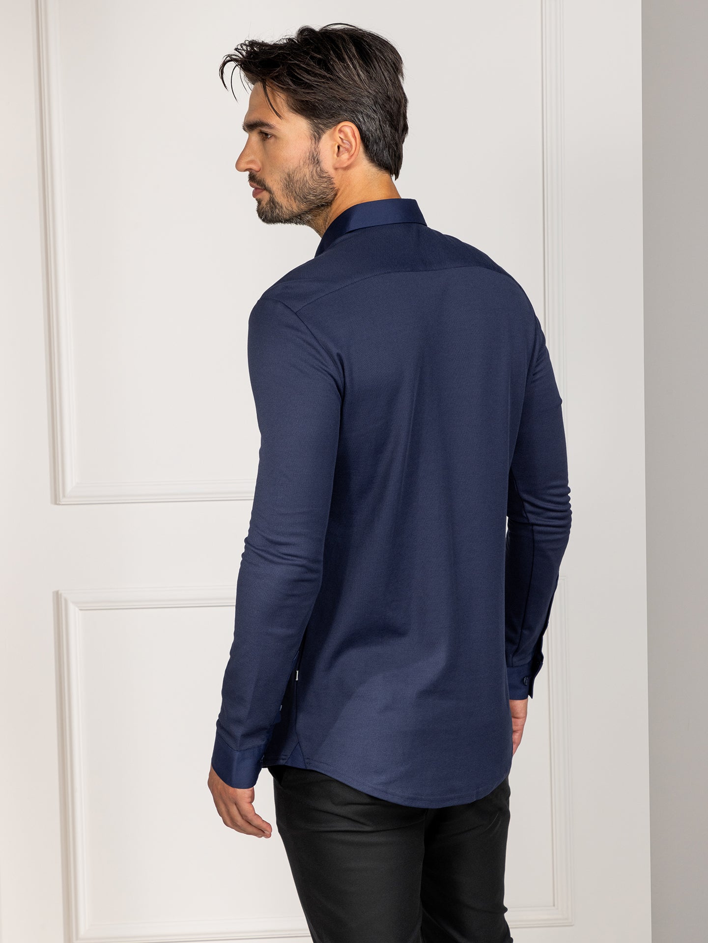 Longsleeve Polo Enzio Patriot Blue by Le Nouveau Chef -  ChefsCotton