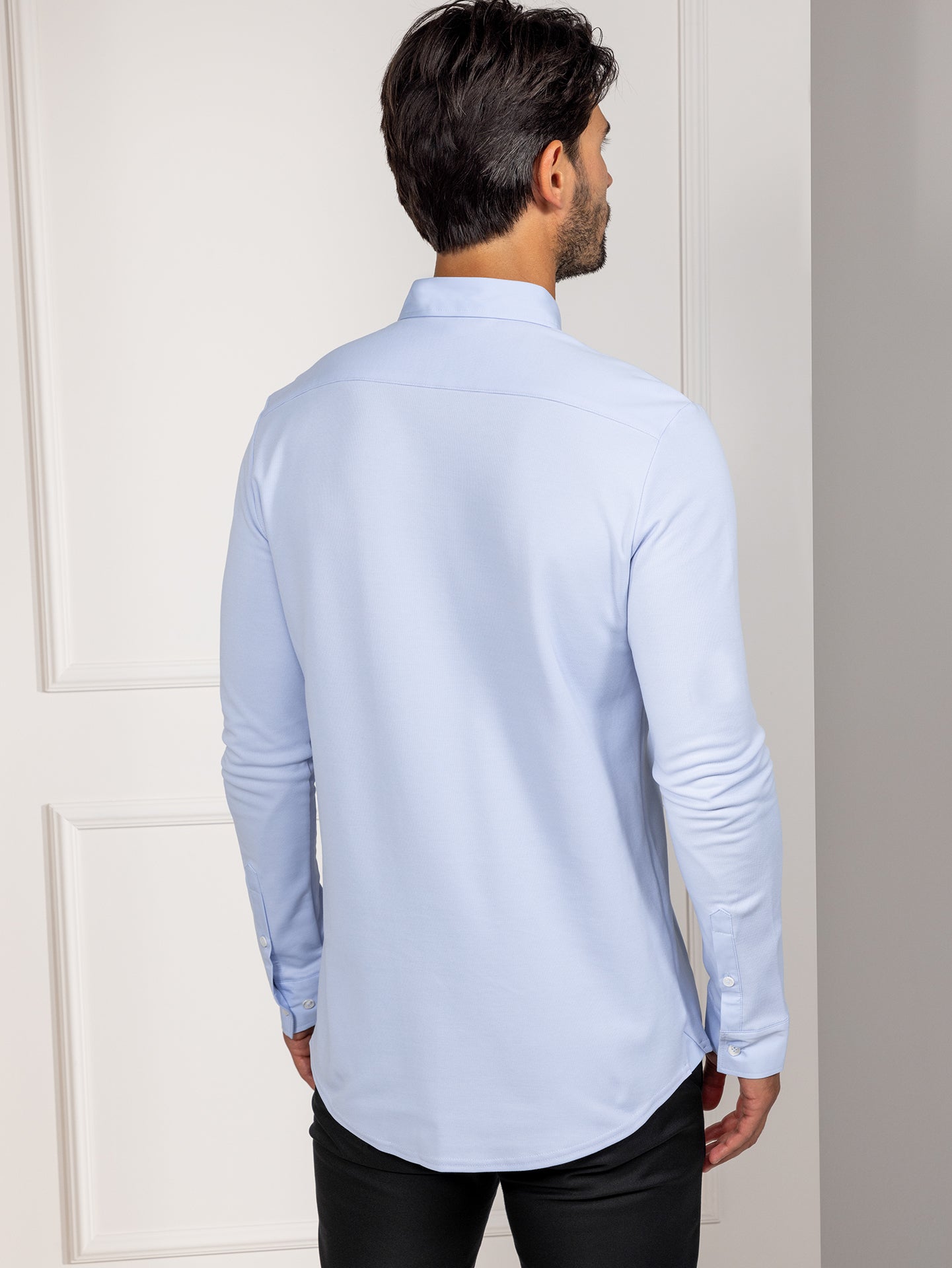 Longsleeve Polo Enzio Light Blue by Le Nouveau Chef -  ChefsCotton