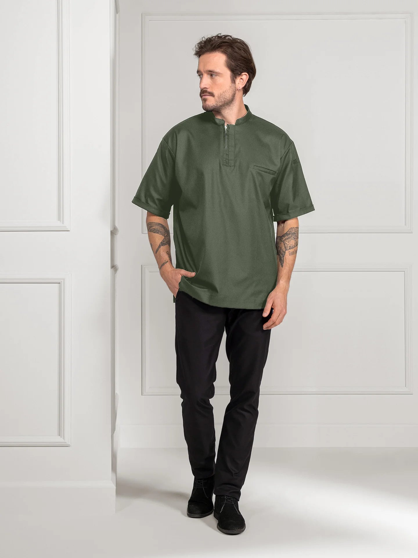 Chef T-shirt Henrique Pine Green by Le Nouveau Chef -  ChefsCotton