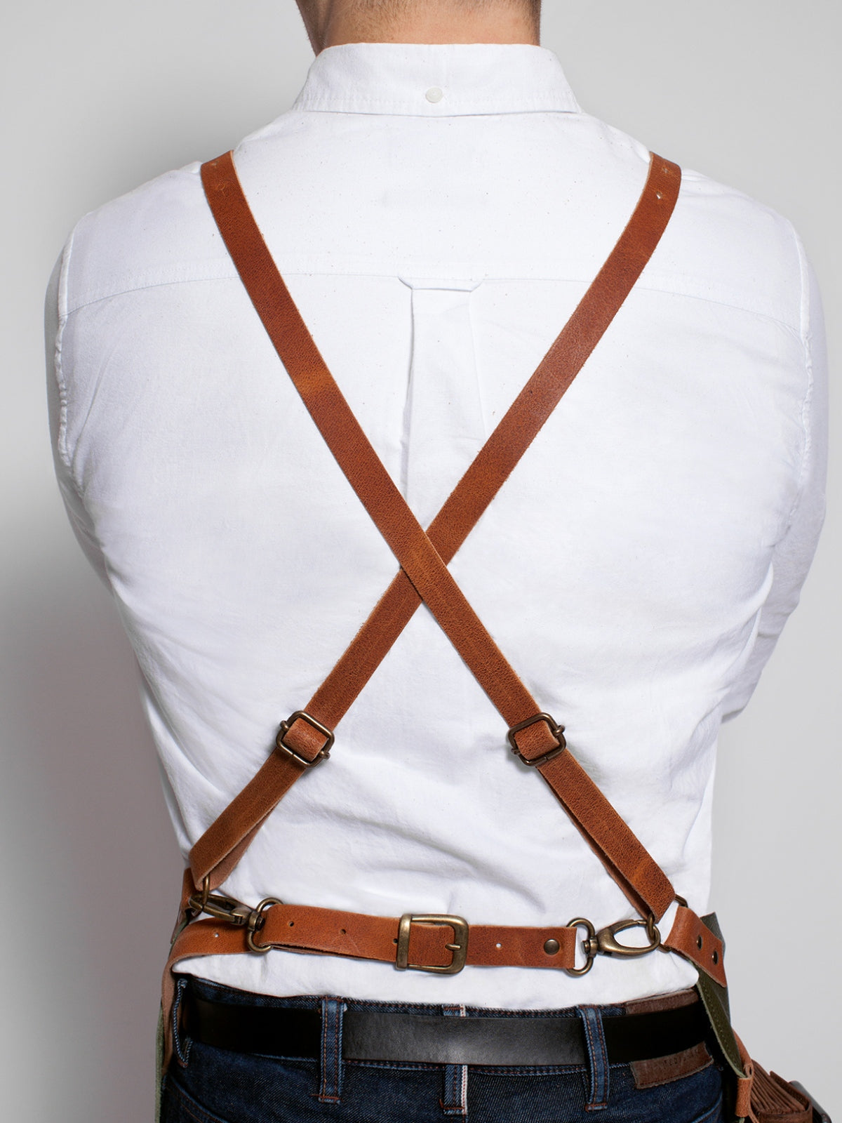 Leather Apron Cross Strap Deluxe Black by Professional -  ChefsCotton