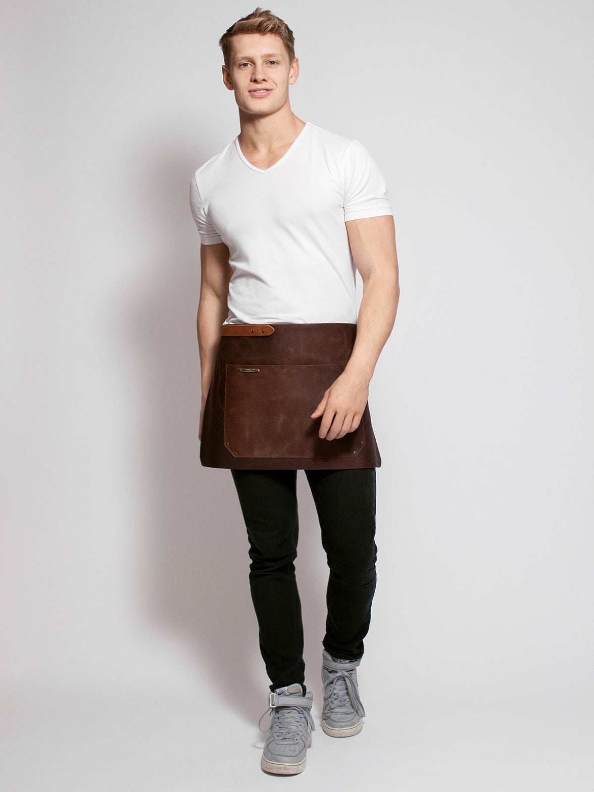 Leather Waist Apron Rustic Brown by Professional -  ChefsCotton